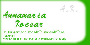 annamaria kocsar business card